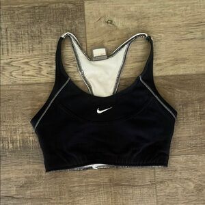 Nike Navy Blue & White Racerback Sports Bra with Medium Support